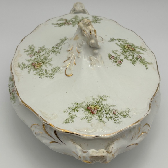 Antique Homer Laughlin, White Granite, Porcelain Covered Casserole, Transferware - Picture 6 of 16